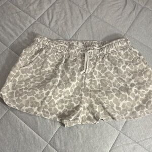 Hippie Rose Gray Animal Print Lounge Shorts
